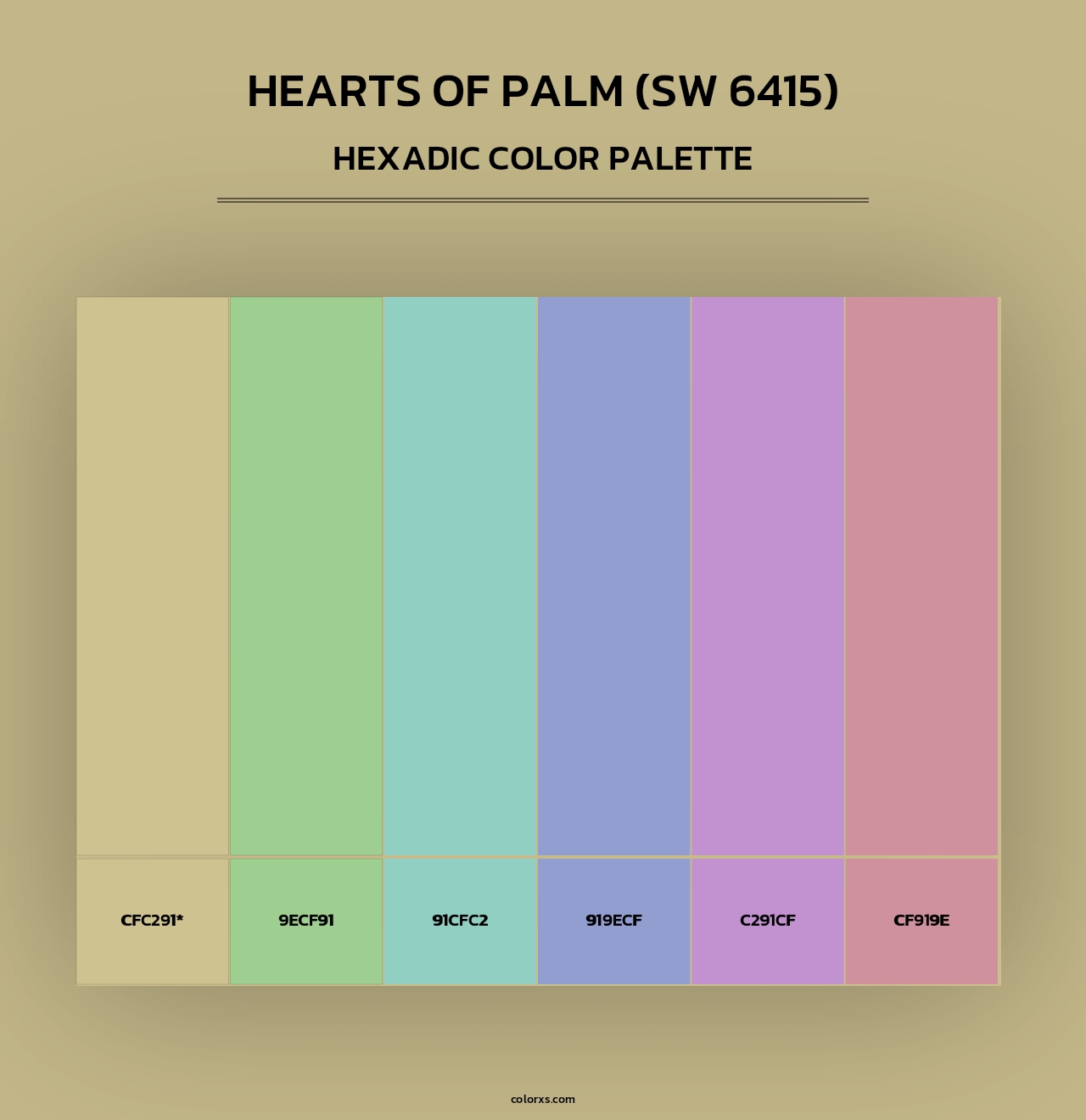 Hearts of Palm (SW 6415) - Hexadic Color Palette