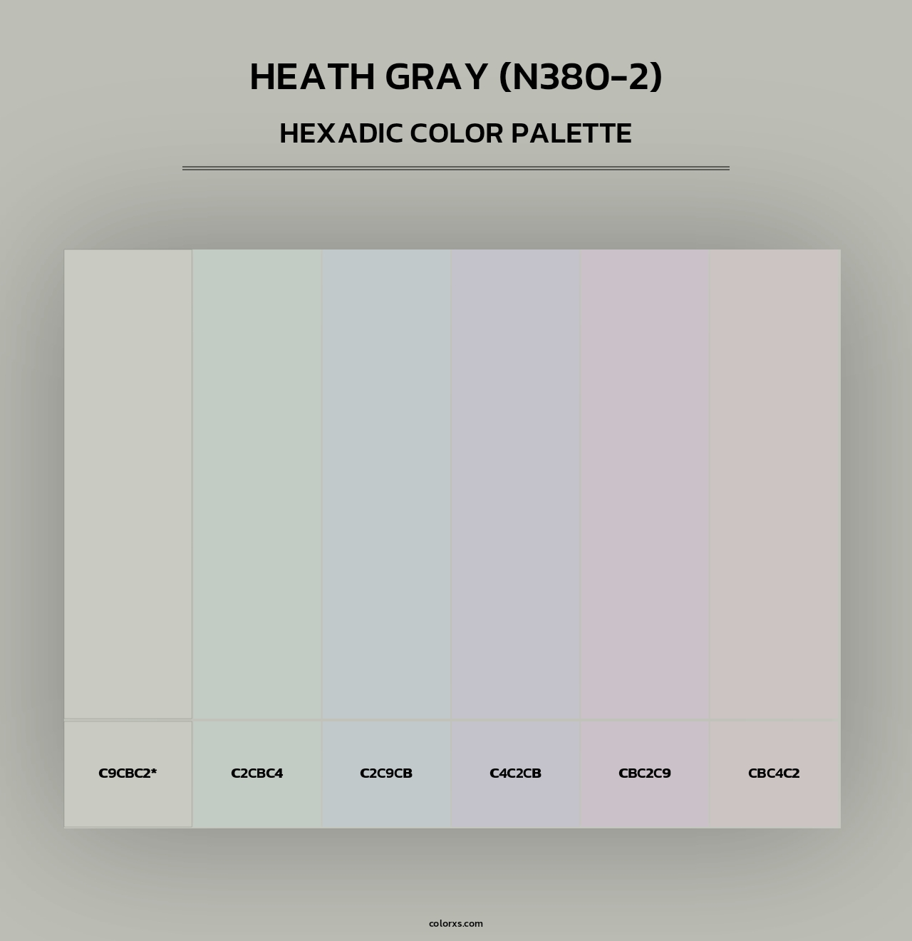 Heath Gray (N380-2) - Hexadic Color Palette