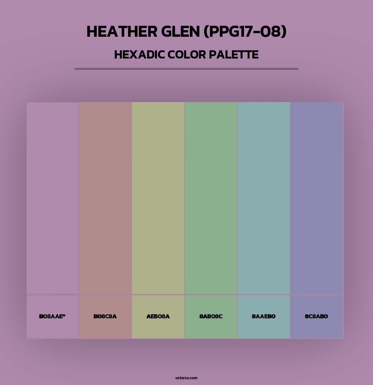 Heather Glen (PPG17-08) - Hexadic Color Palette