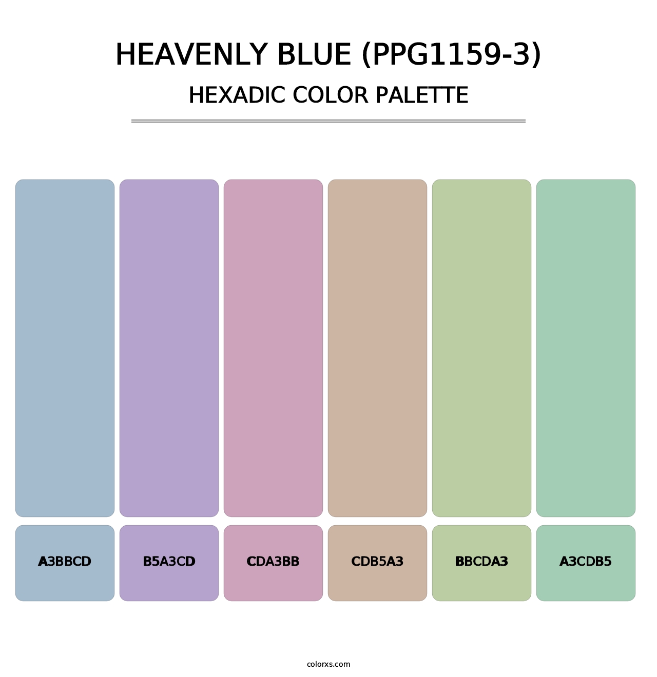 Heavenly Blue (PPG1159-3) - Hexadic Color Palette
