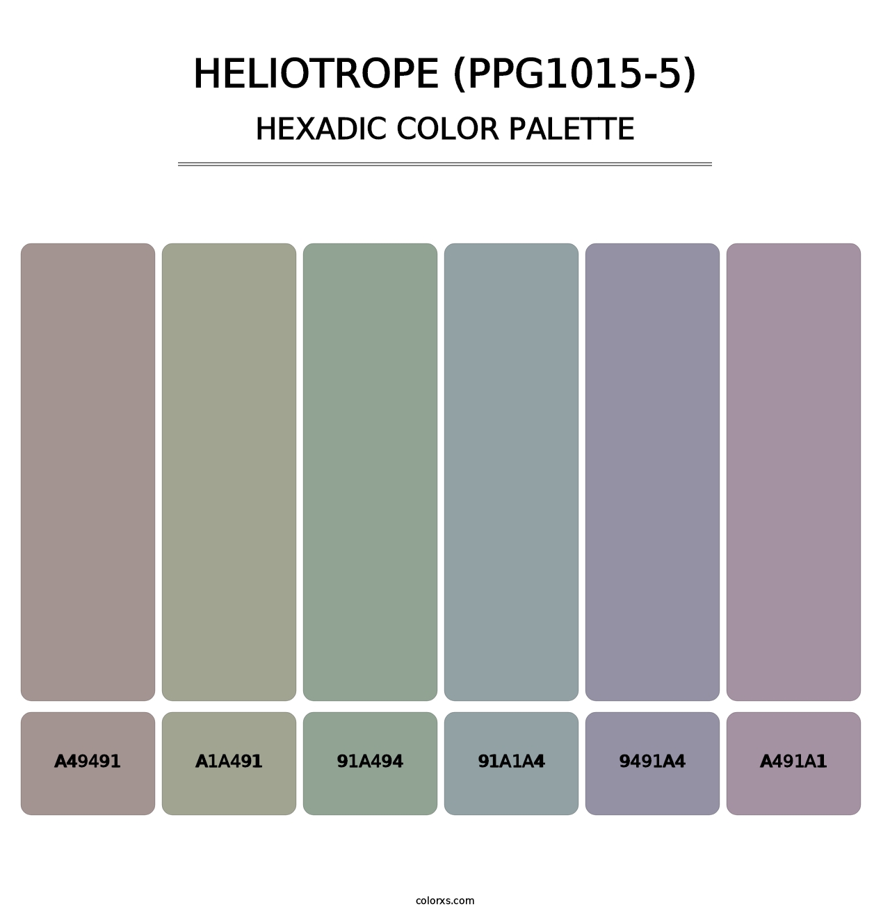 Heliotrope (PPG1015-5) - Hexadic Color Palette