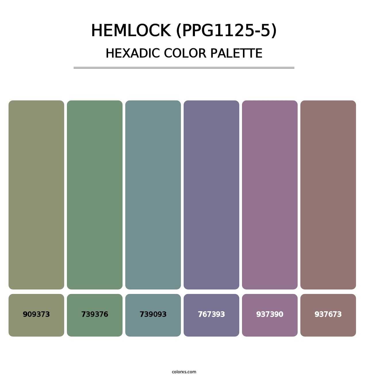 Hemlock (PPG1125-5) - Hexadic Color Palette
