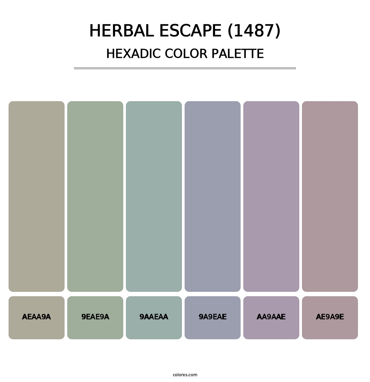 Herbal Escape (1487) - Hexadic Color Palette