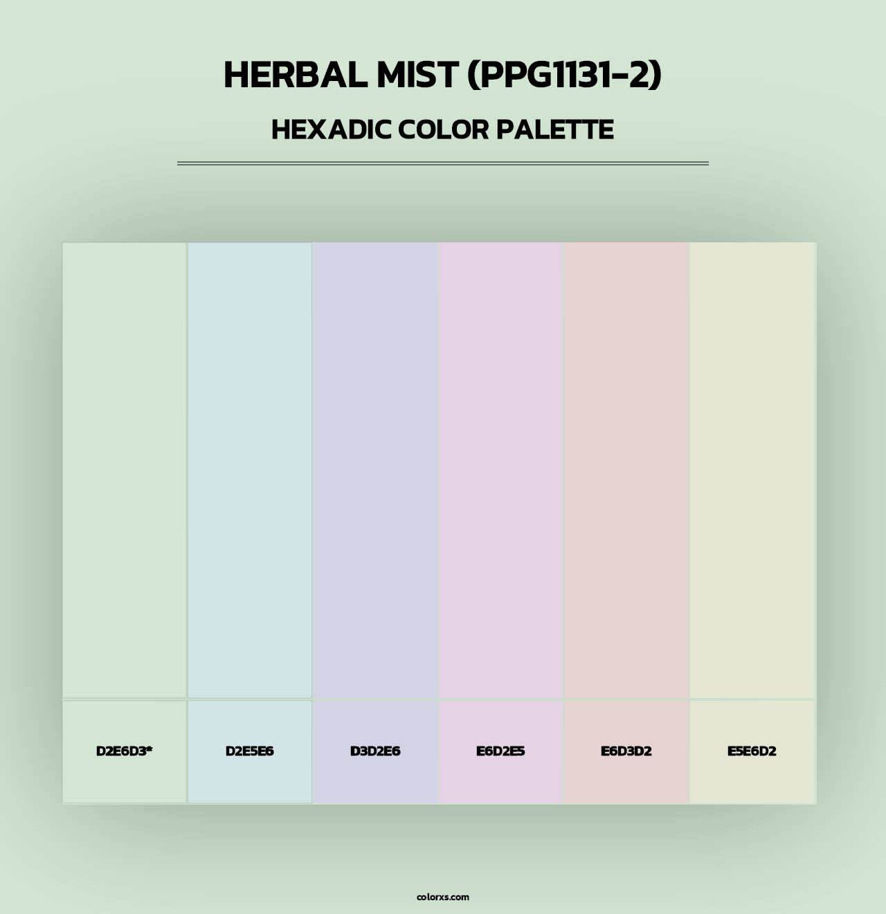 Herbal Mist (PPG1131-2) - Hexadic Color Palette