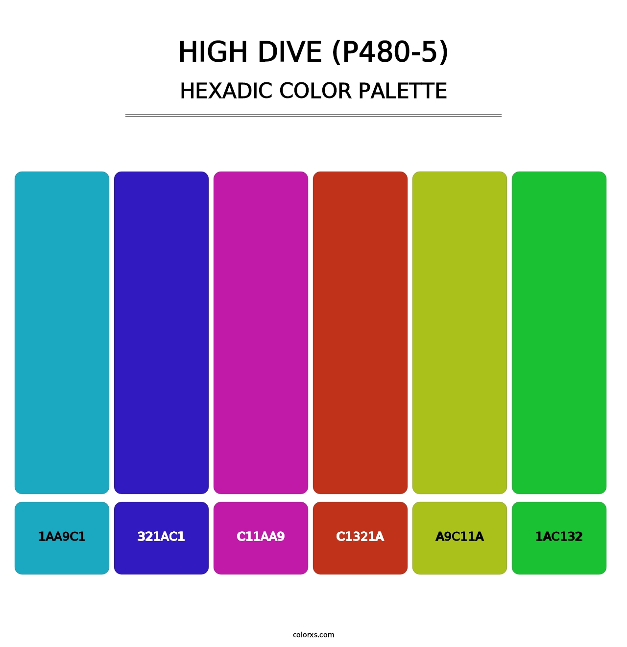 High Dive (P480-5) - Hexadic Color Palette
