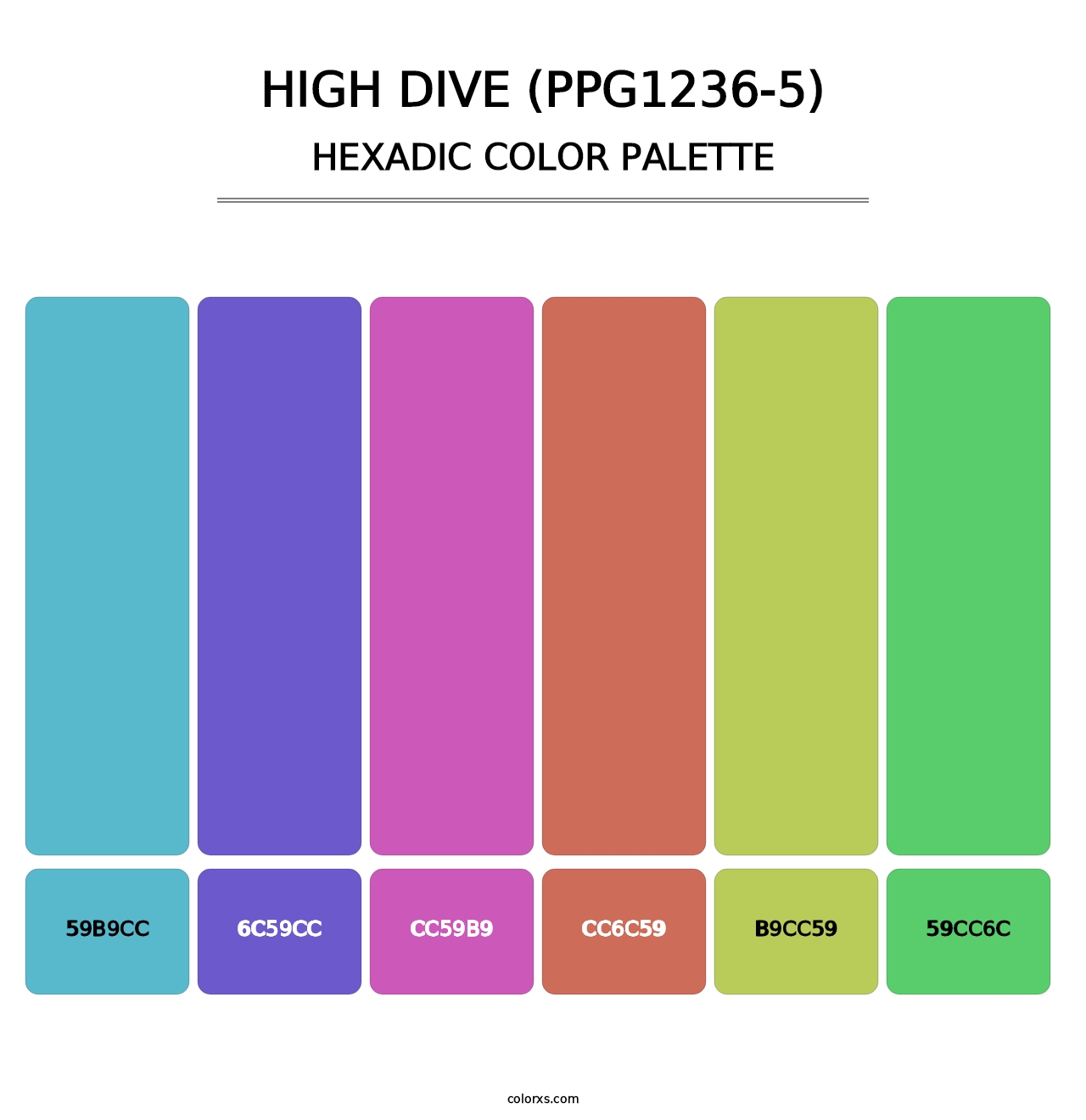 High Dive (PPG1236-5) - Hexadic Color Palette