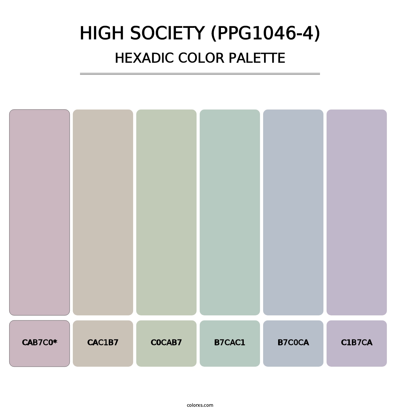 High Society (PPG1046-4) - Hexadic Color Palette