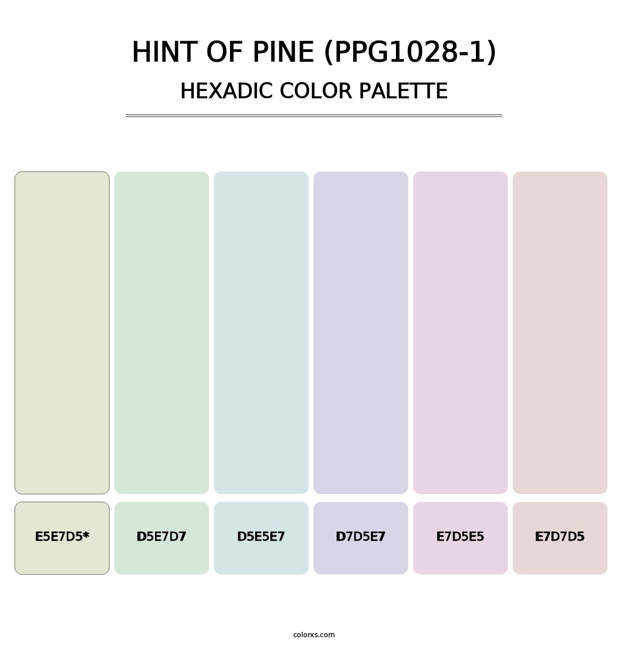 Hint Of Pine (PPG1028-1) - Hexadic Color Palette