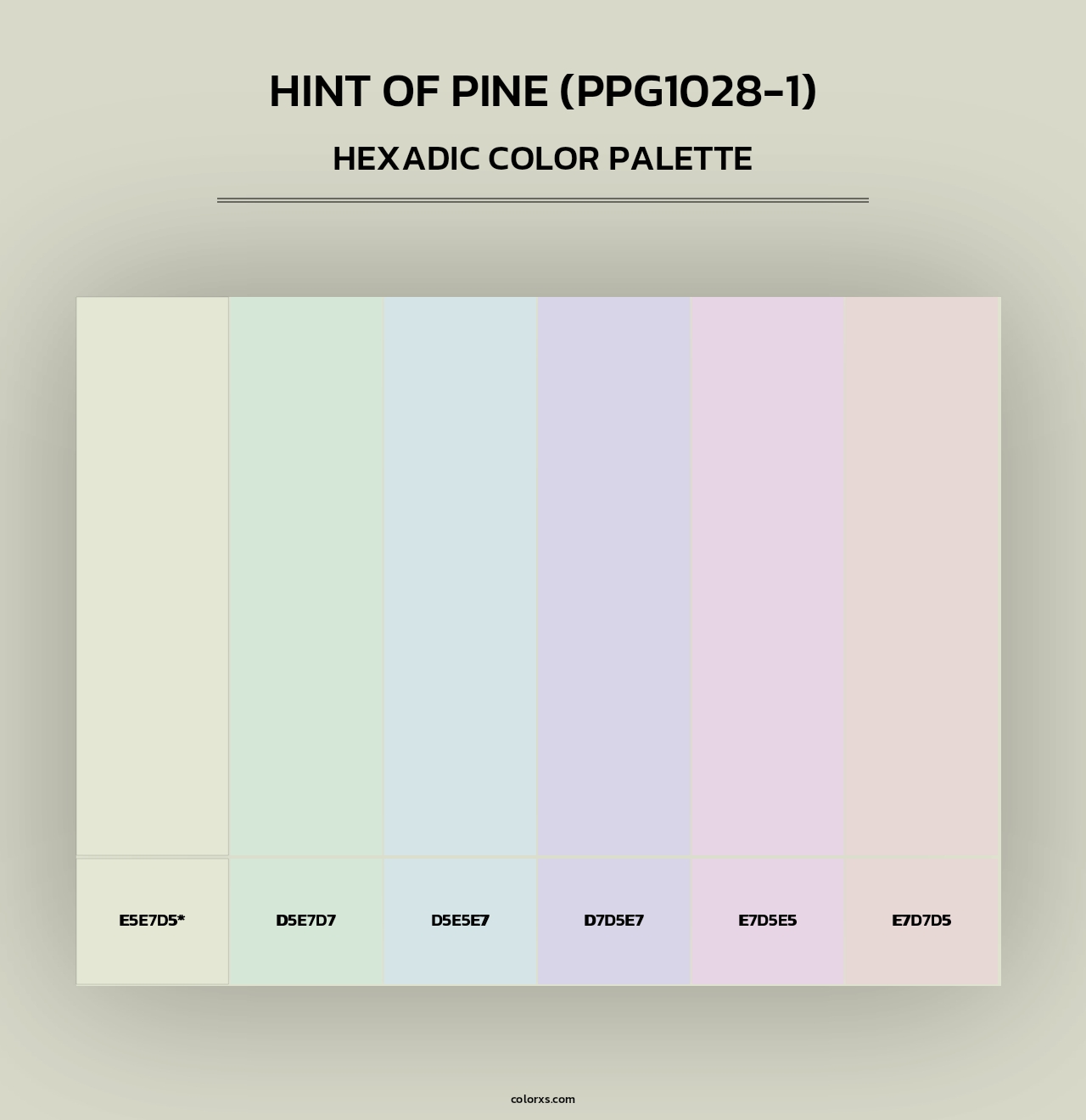 Hint Of Pine (PPG1028-1) - Hexadic Color Palette