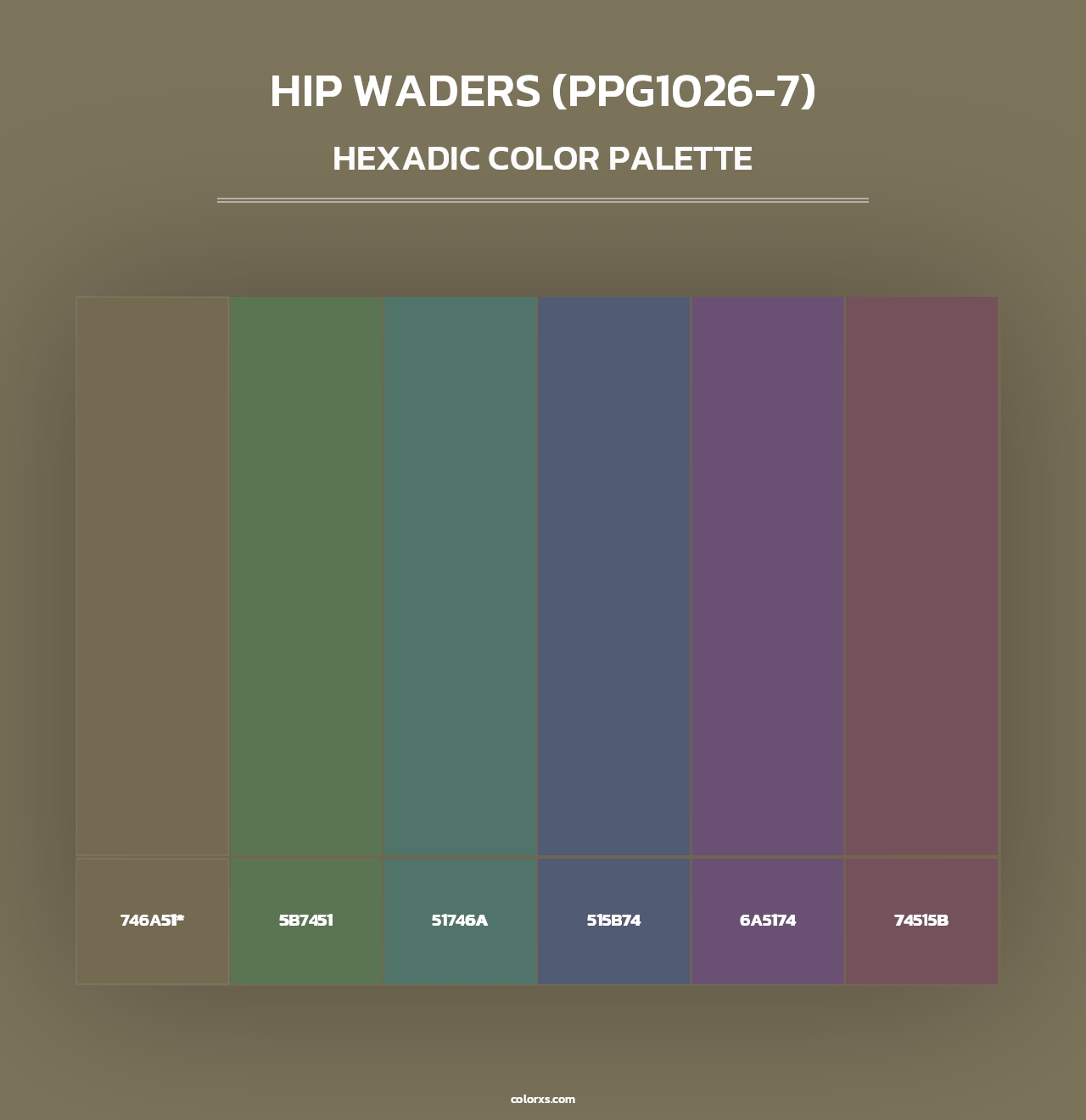 Hip Waders (PPG1026-7) - Hexadic Color Palette
