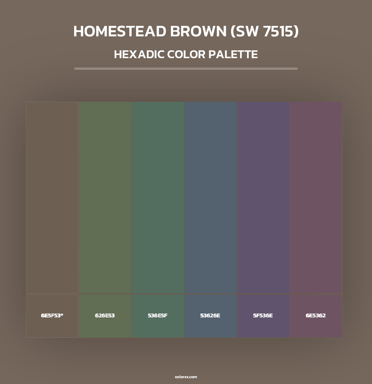Homestead Brown (SW 7515) - Hexadic Color Palette