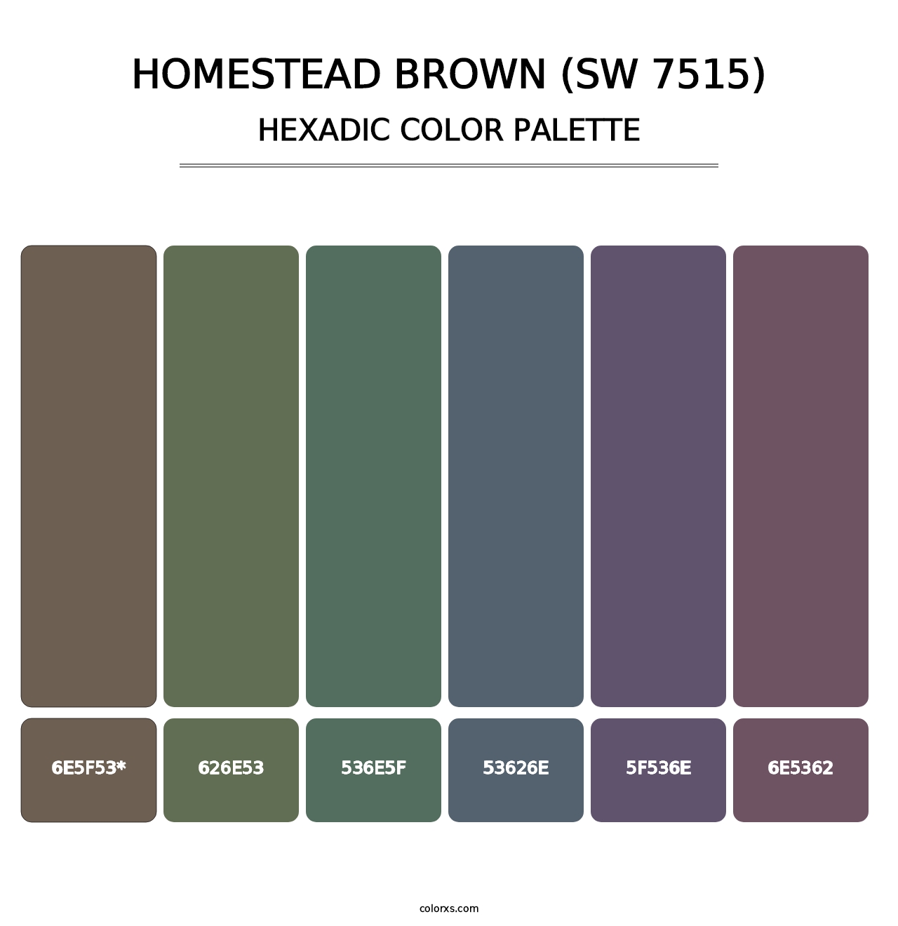 Homestead Brown (SW 7515) - Hexadic Color Palette