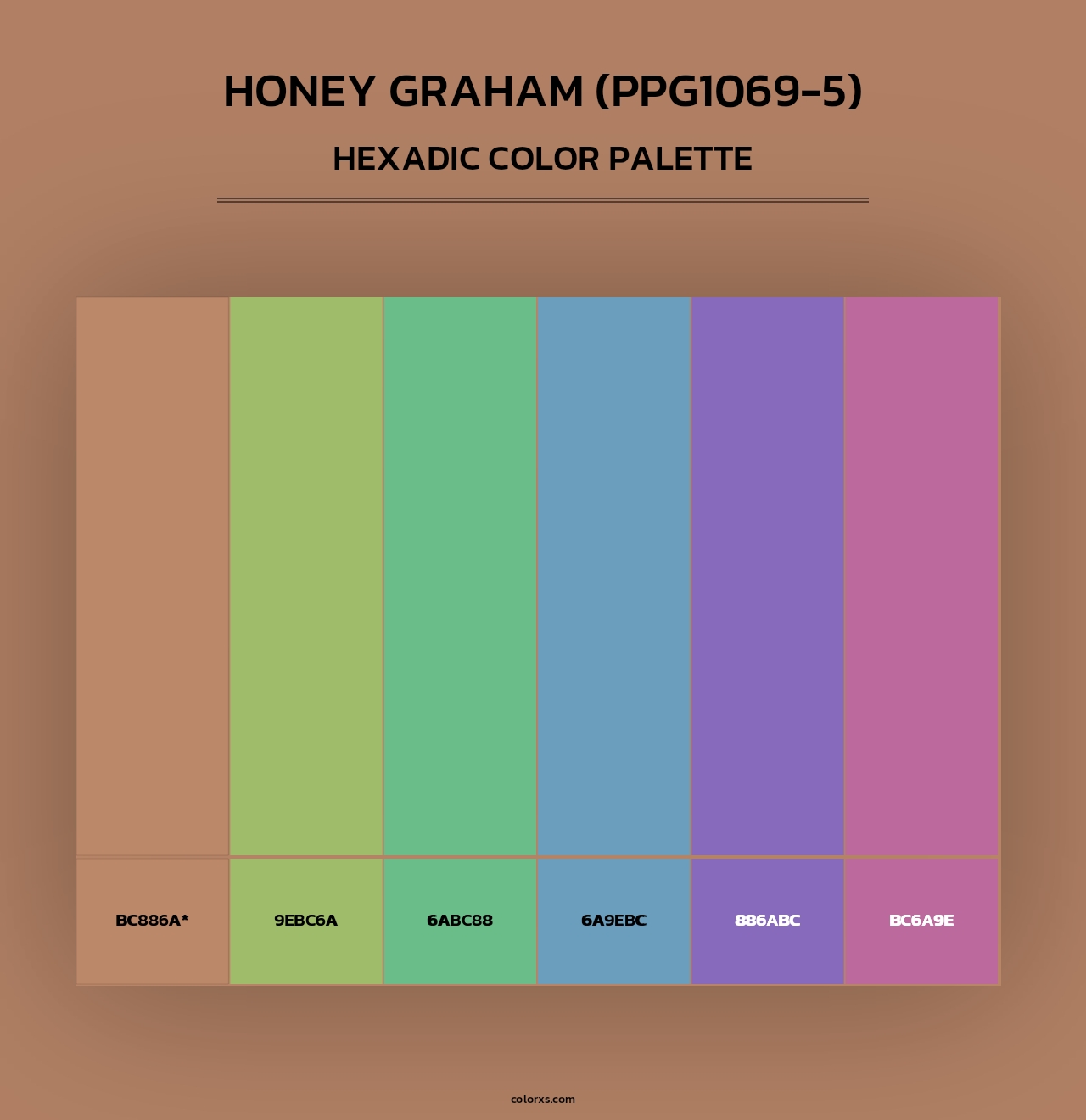 Honey Graham (PPG1069-5) - Hexadic Color Palette