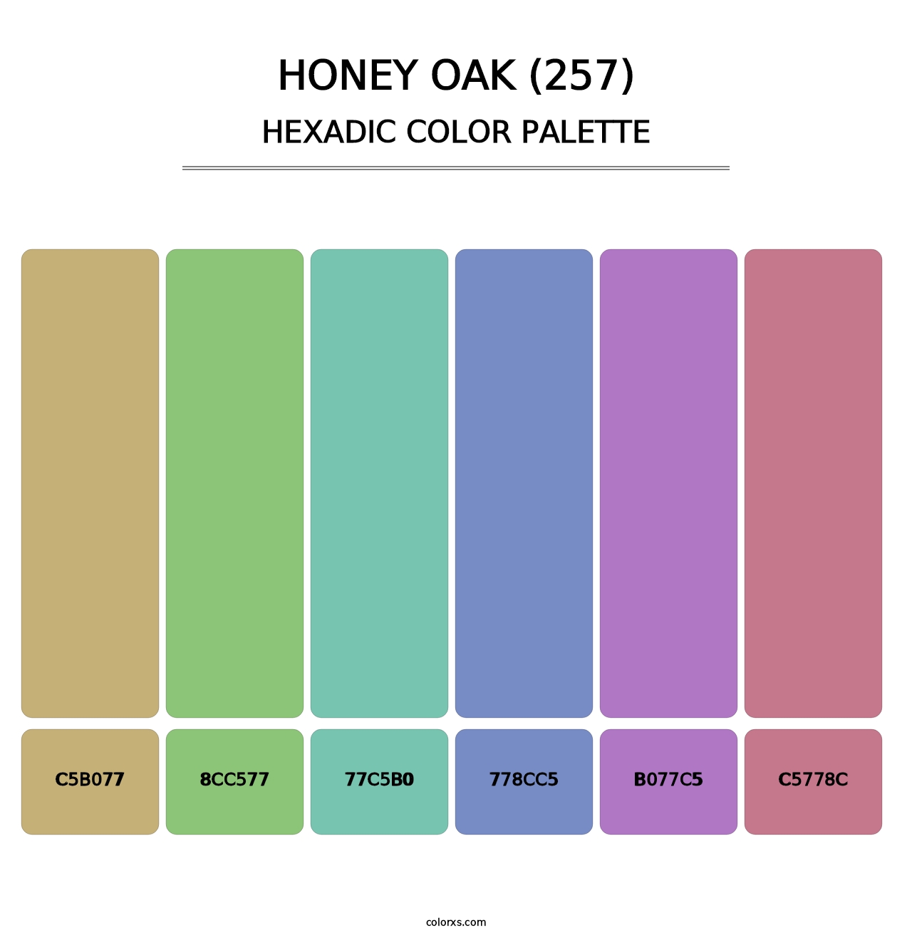 Honey Oak (257) - Hexadic Color Palette