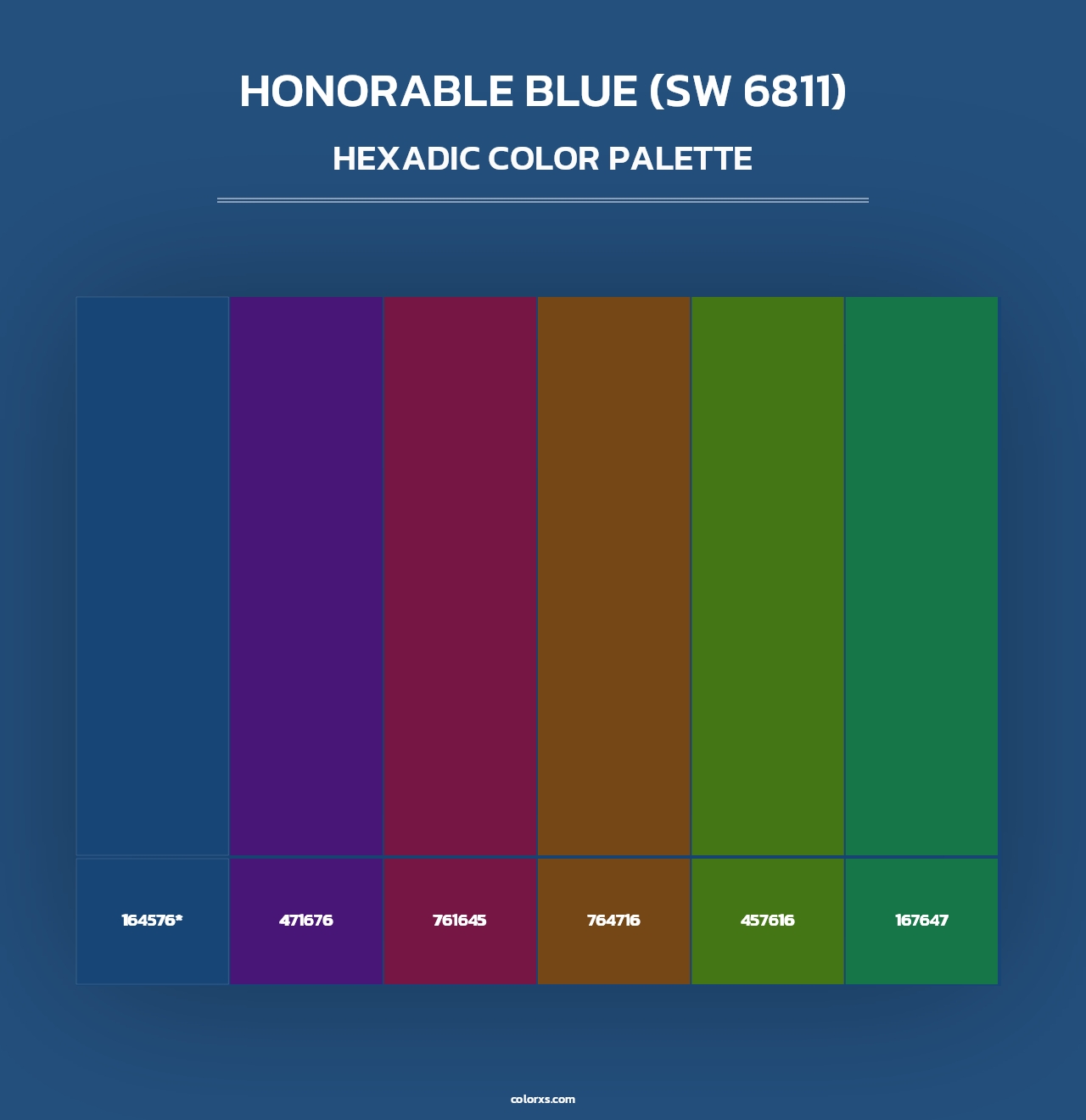 Honorable Blue (SW 6811) - Hexadic Color Palette