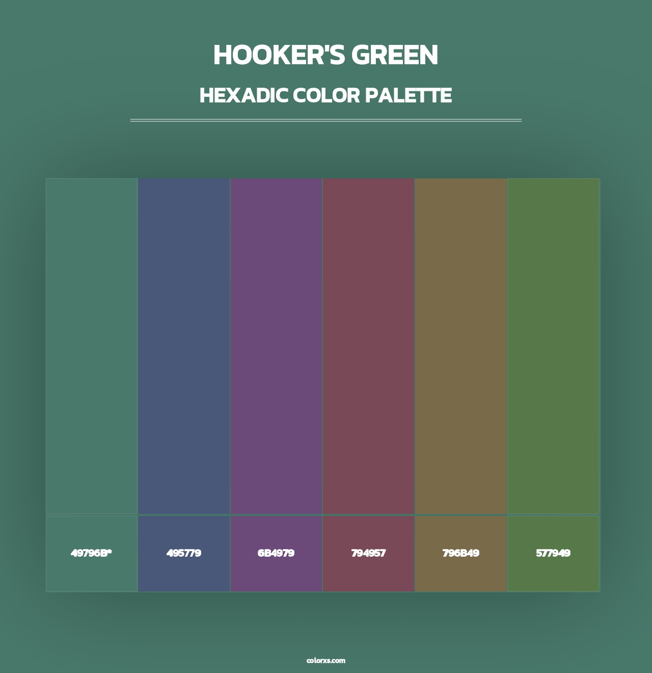 Hooker's Green - Hexadic Color Palette