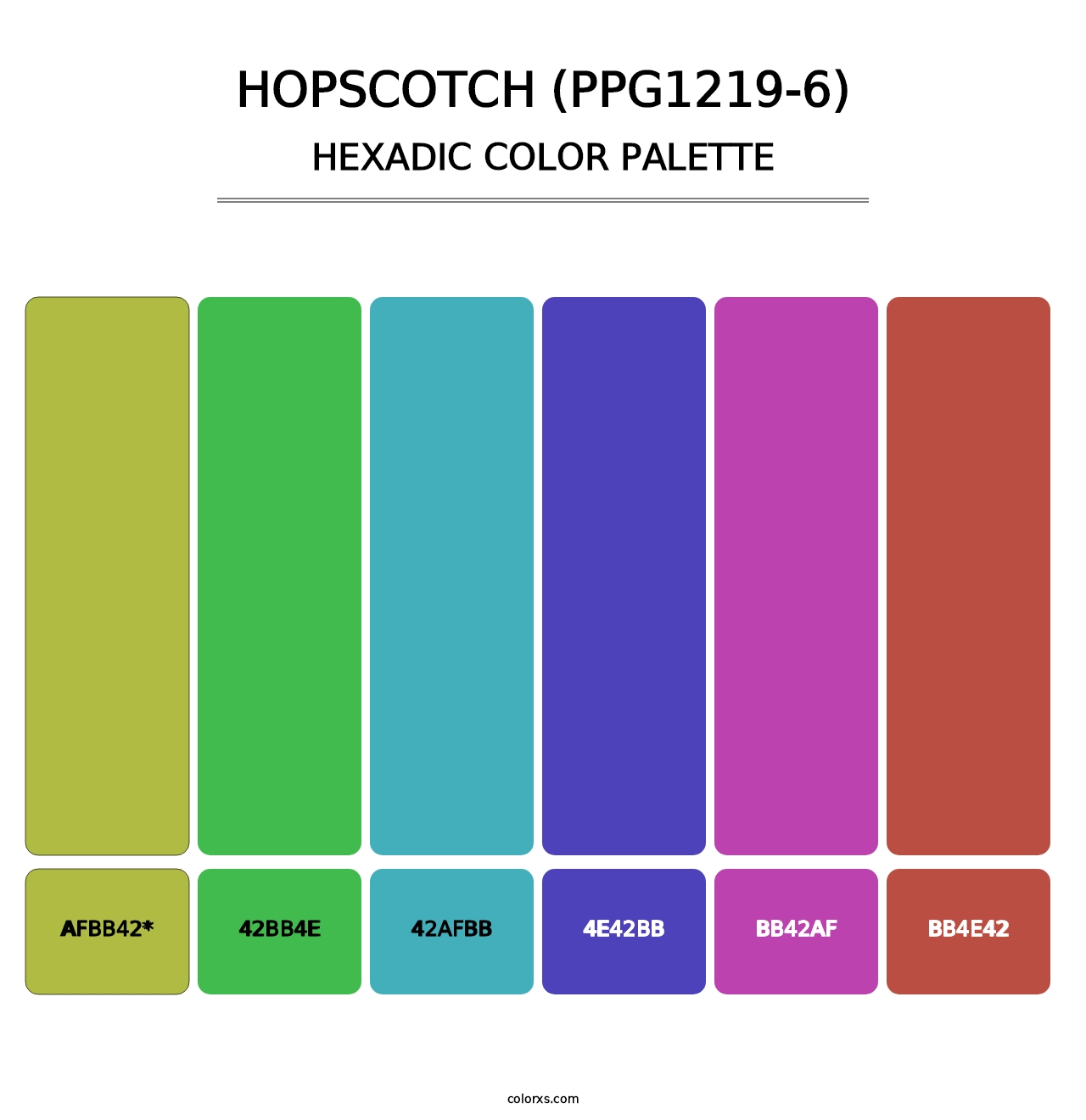 Hopscotch (PPG1219-6) - Hexadic Color Palette