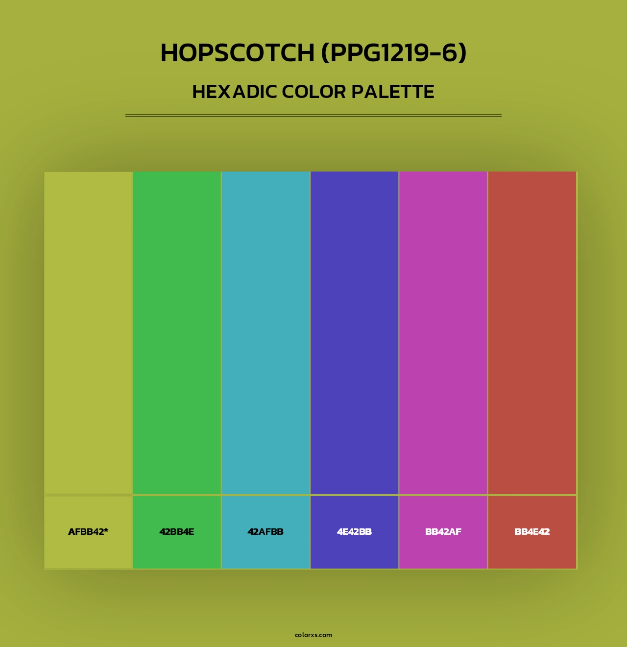 Hopscotch (PPG1219-6) - Hexadic Color Palette