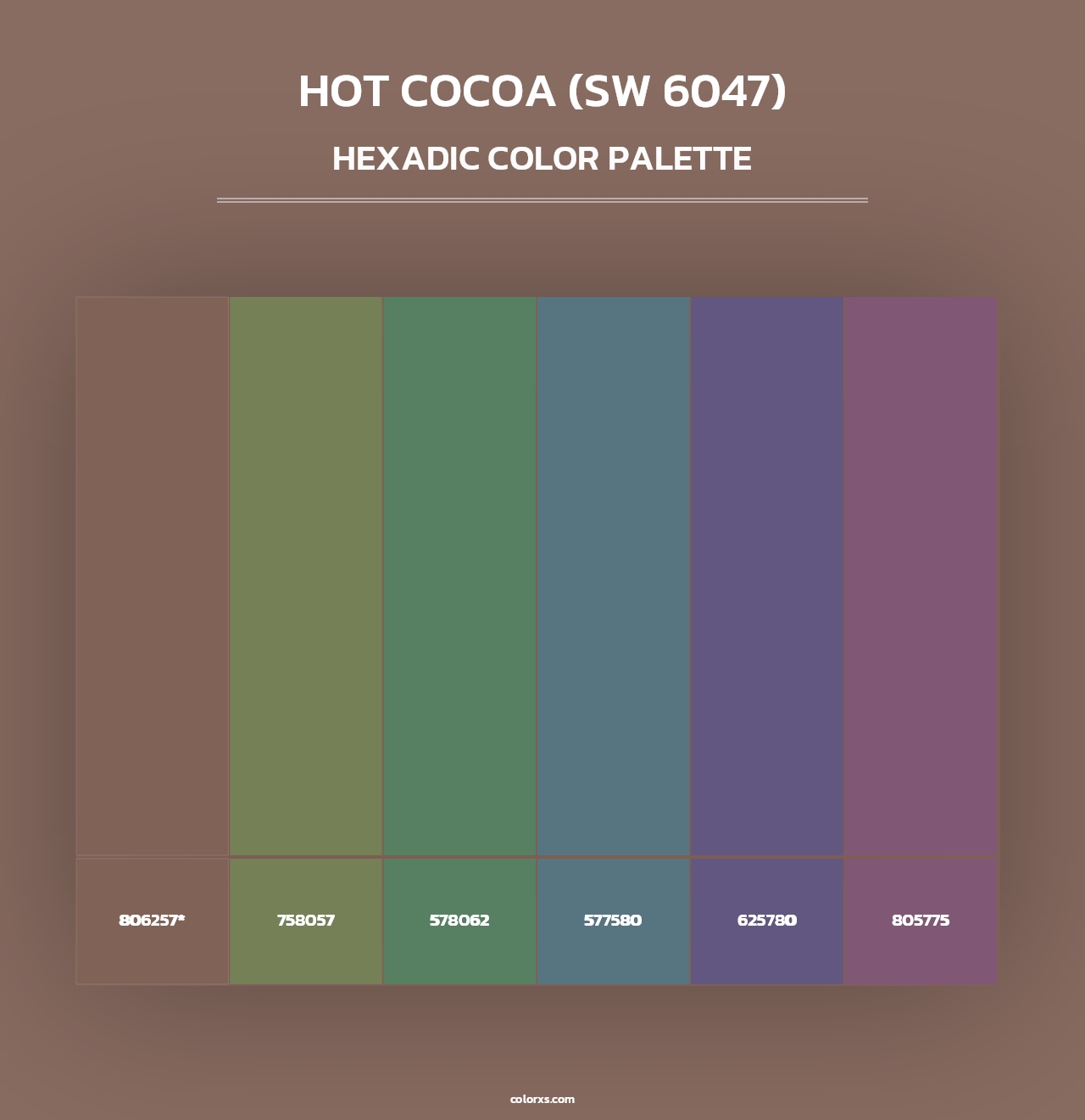 Hot Cocoa (SW 6047) - Hexadic Color Palette