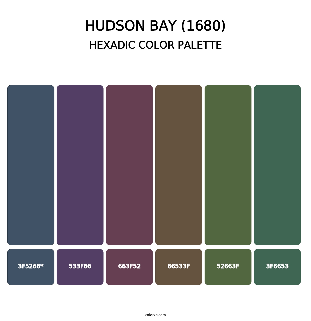 Hudson Bay (1680) - Hexadic Color Palette