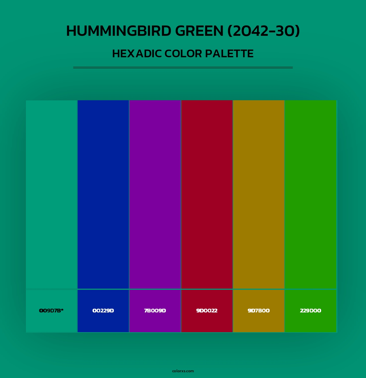 Hummingbird Green (2042-30) - Hexadic Color Palette