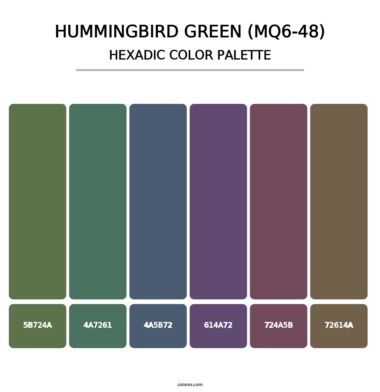 Hummingbird Green (MQ6-48) - Hexadic Color Palette