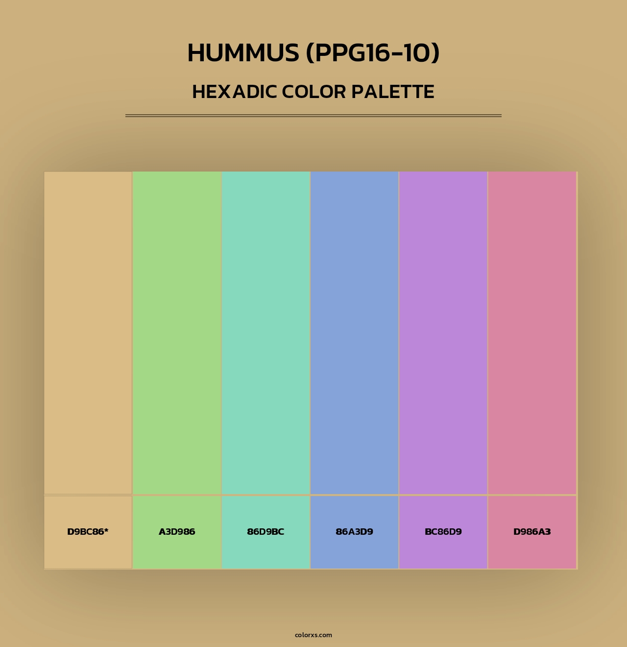Hummus (PPG16-10) - Hexadic Color Palette