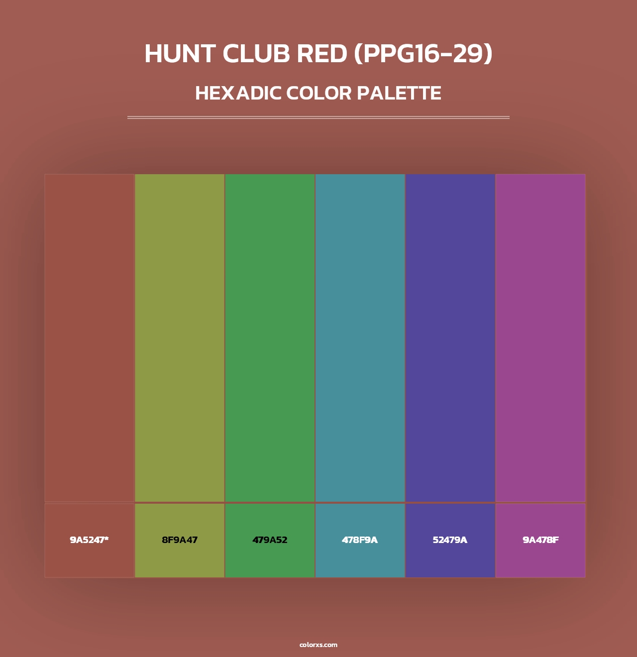 Hunt Club Red (PPG16-29) - Hexadic Color Palette