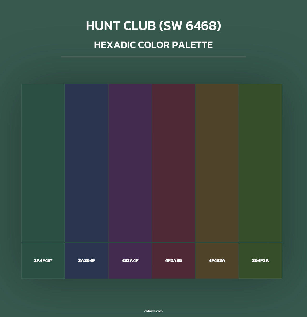 Hunt Club (SW 6468) - Hexadic Color Palette