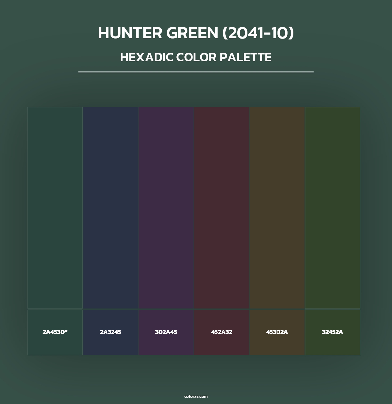 Hunter Green (2041-10) - Hexadic Color Palette