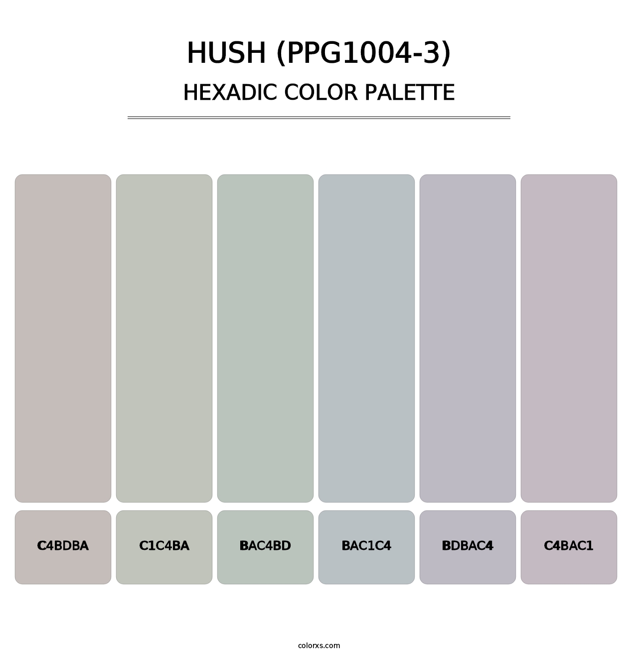 Hush (PPG1004-3) - Hexadic Color Palette