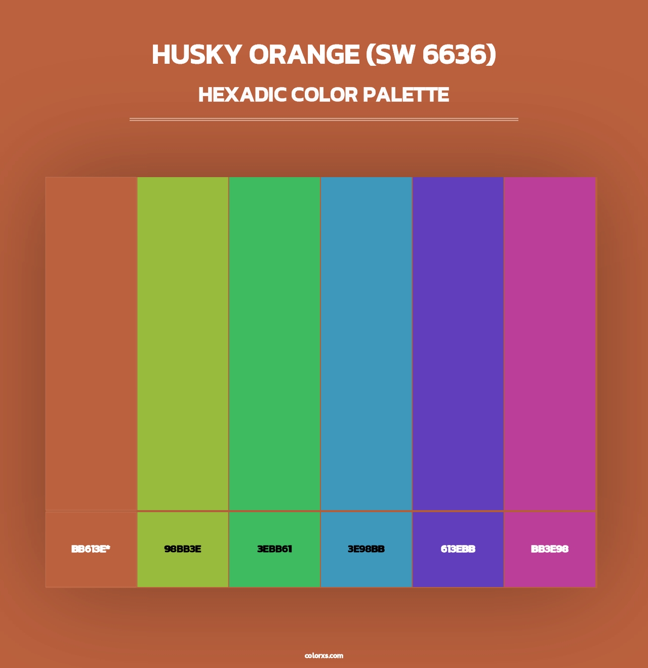 Husky Orange (SW 6636) - Hexadic Color Palette