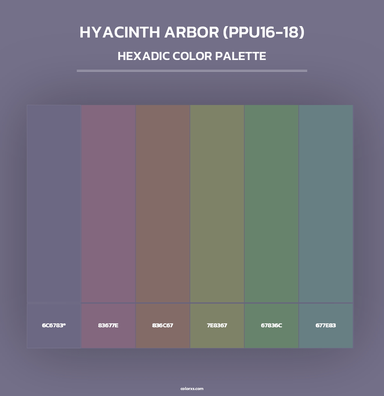 Hyacinth Arbor (PPU16-18) - Hexadic Color Palette