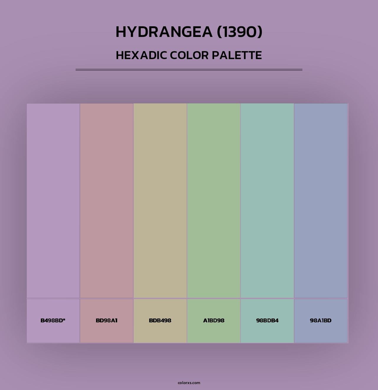 Hydrangea (1390) - Hexadic Color Palette