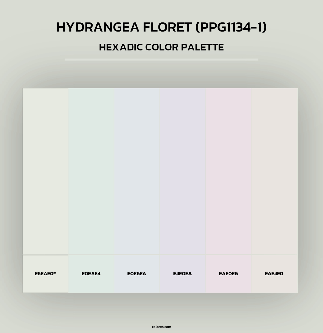 Hydrangea Floret (PPG1134-1) - Hexadic Color Palette