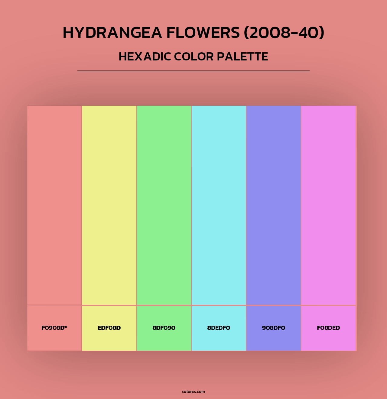 Hydrangea Flowers (2008-40) - Hexadic Color Palette