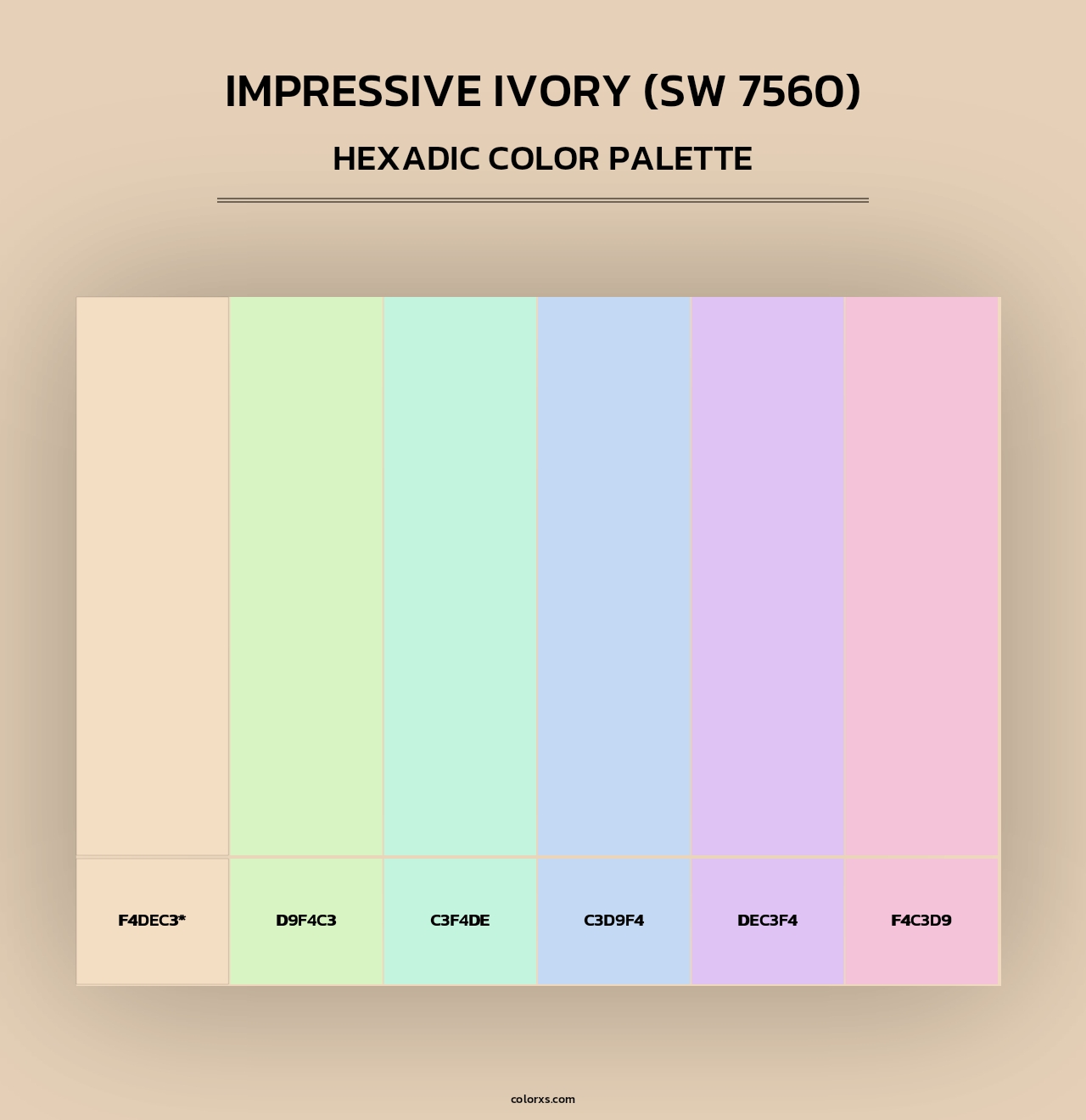 Impressive Ivory (SW 7560) - Hexadic Color Palette