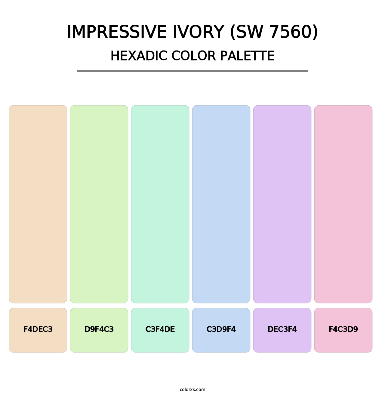 Impressive Ivory (SW 7560) - Hexadic Color Palette