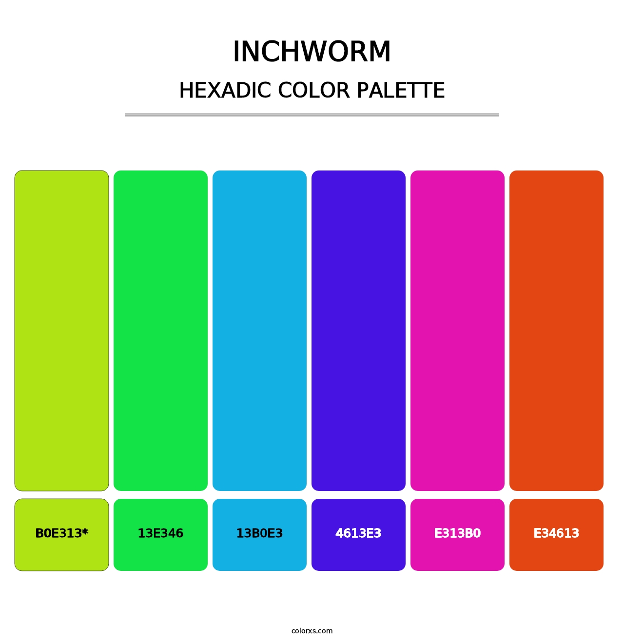 Inchworm - Hexadic Color Palette
