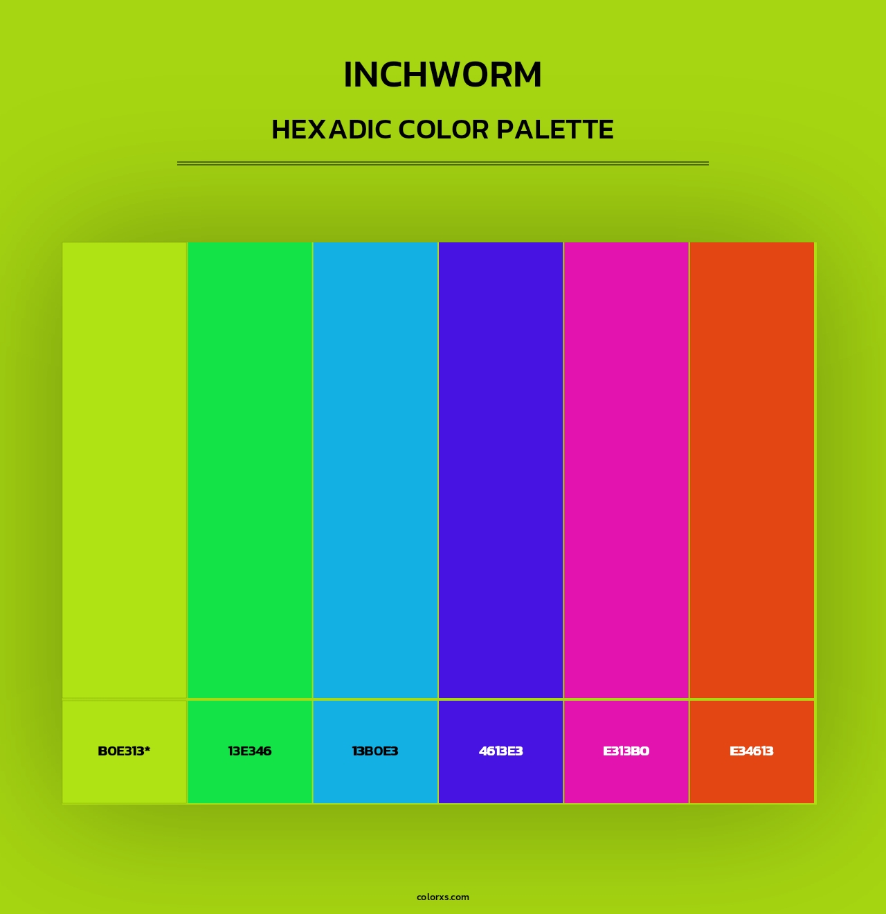 Inchworm - Hexadic Color Palette