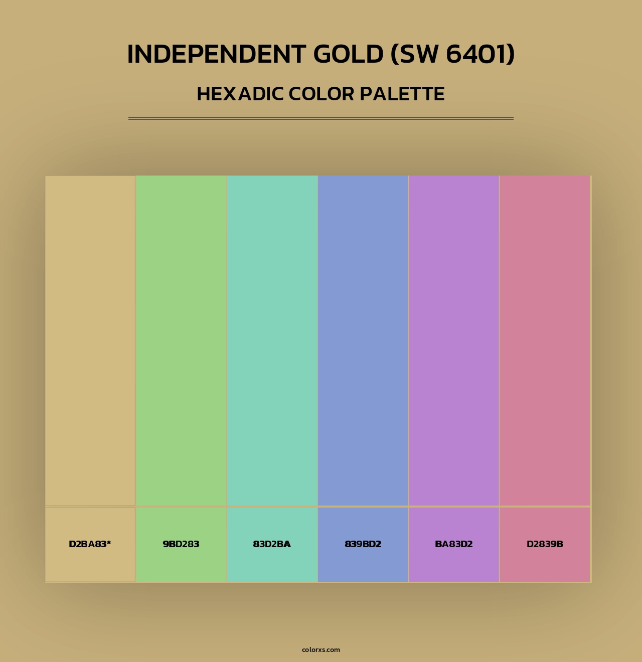 Independent Gold (SW 6401) - Hexadic Color Palette