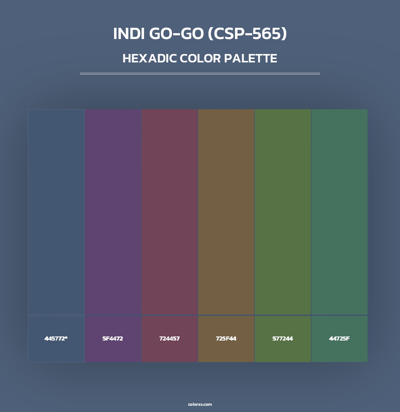 Indi Go-Go (CSP-565) - Hexadic Color Palette