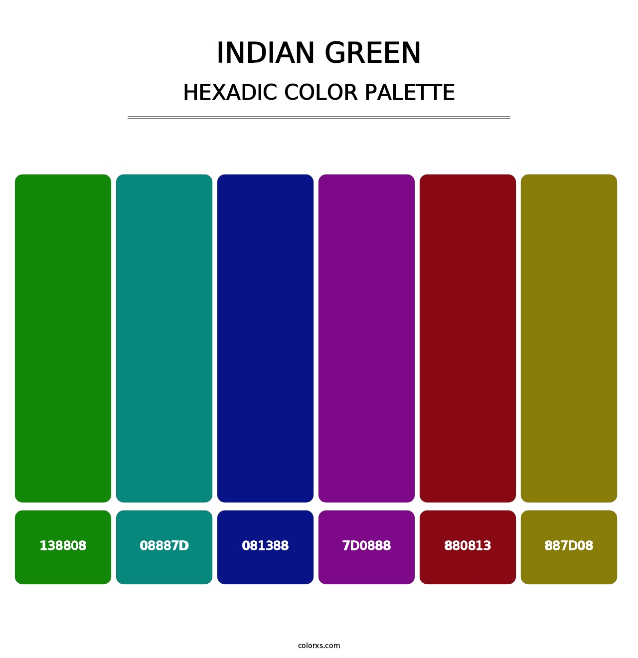 Indian Green - Hexadic Color Palette