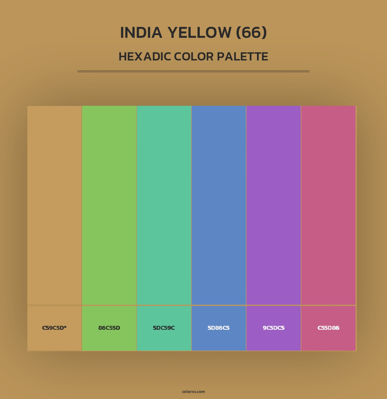India Yellow (66) - Hexadic Color Palette