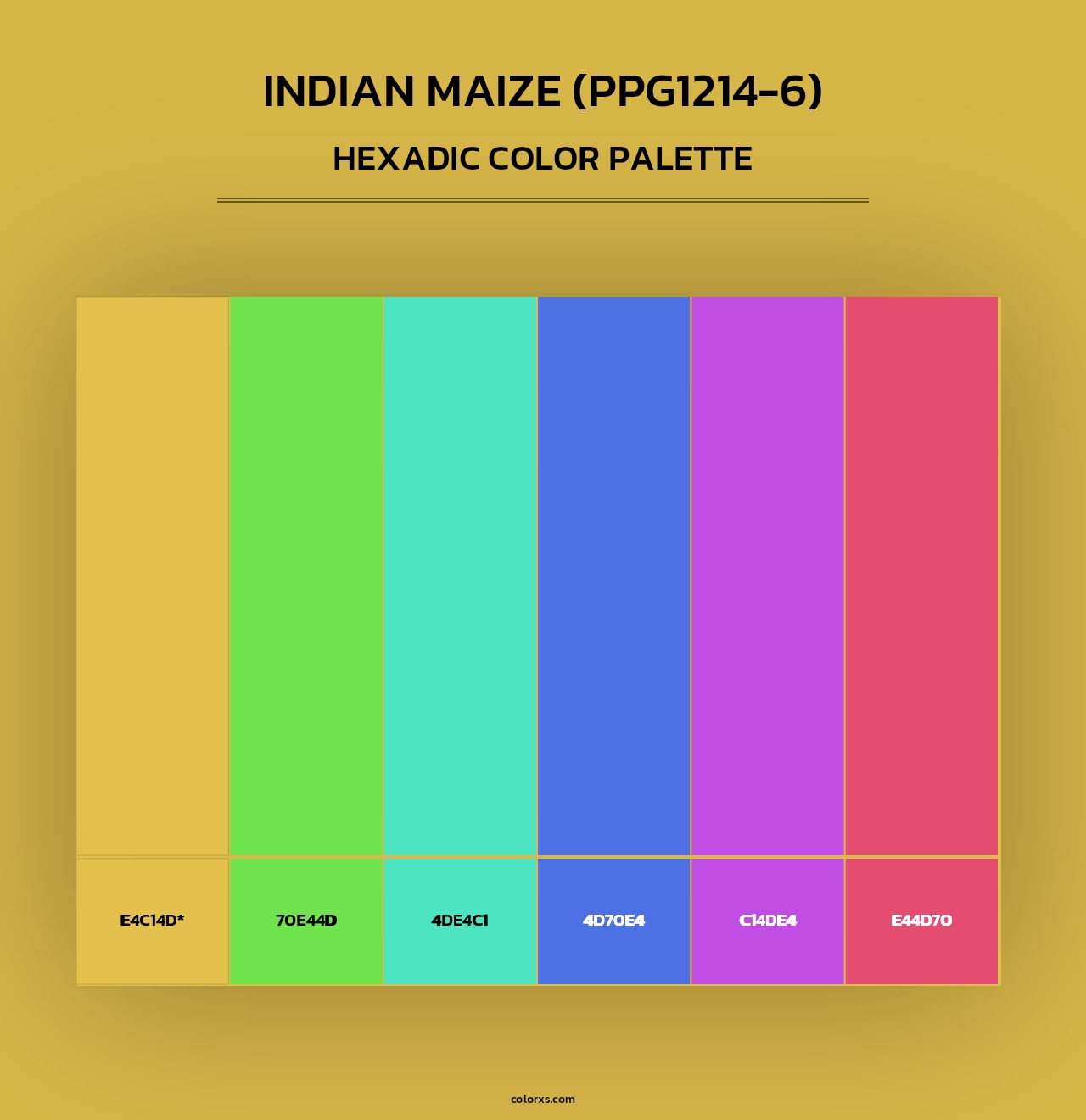 Indian Maize (PPG1214-6) - Hexadic Color Palette