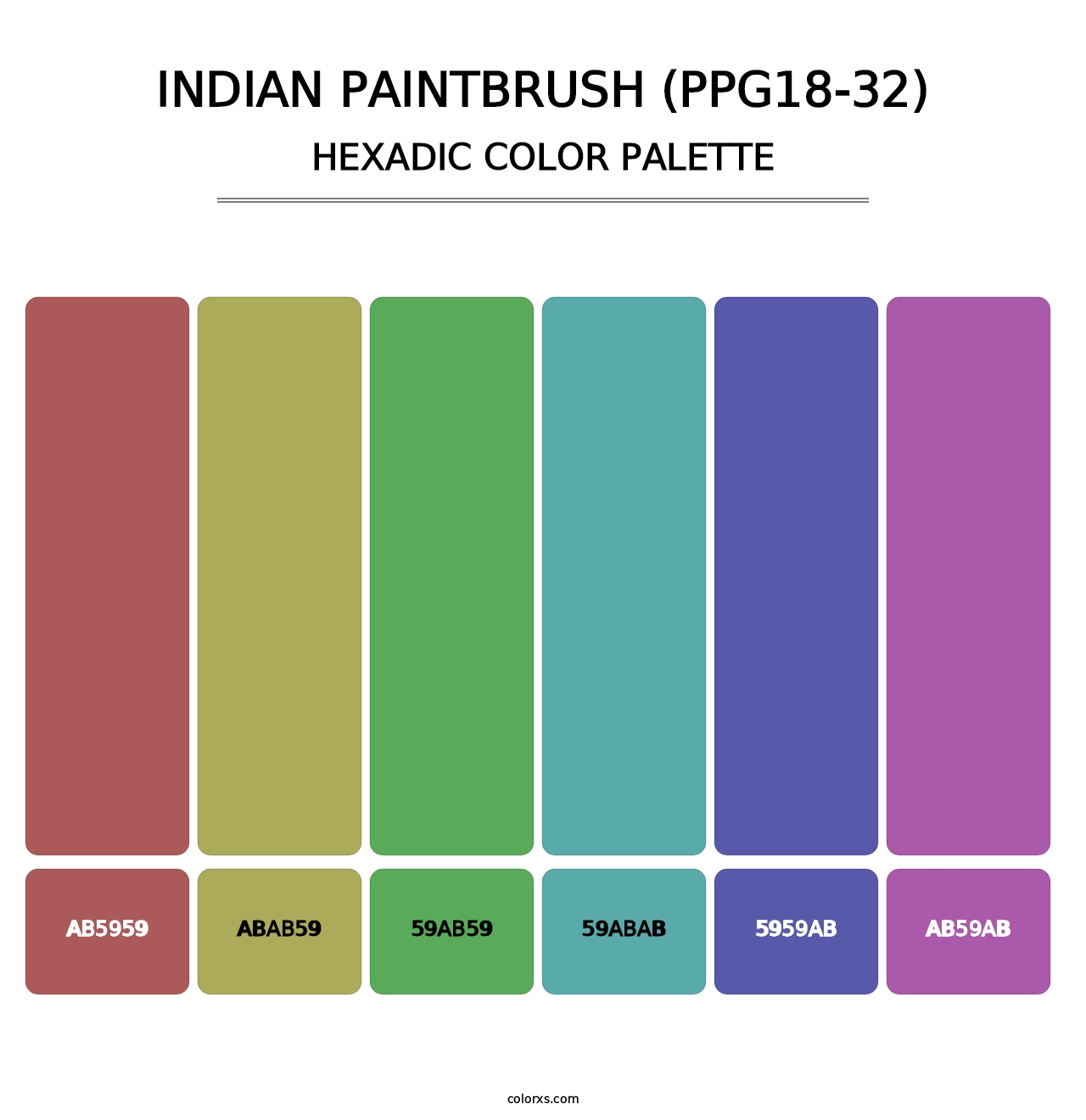 Indian Paintbrush (PPG18-32) - Hexadic Color Palette