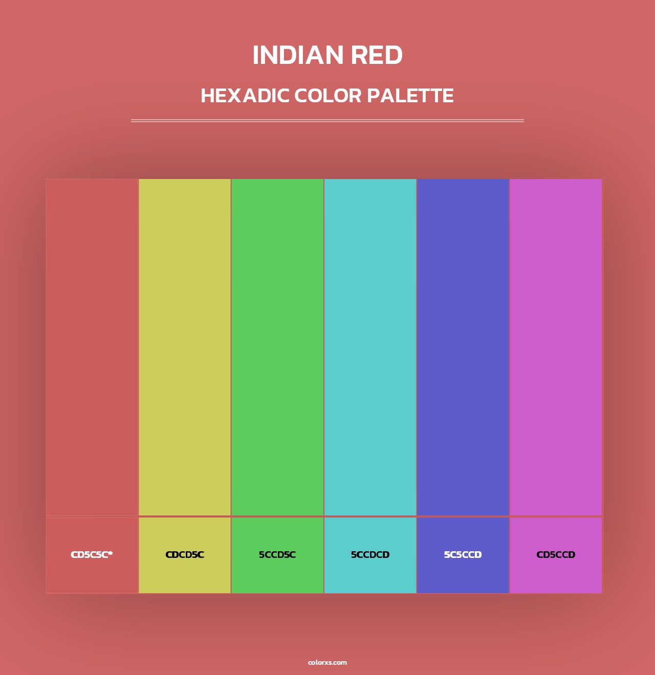 Indian Red - Hexadic Color Palette
