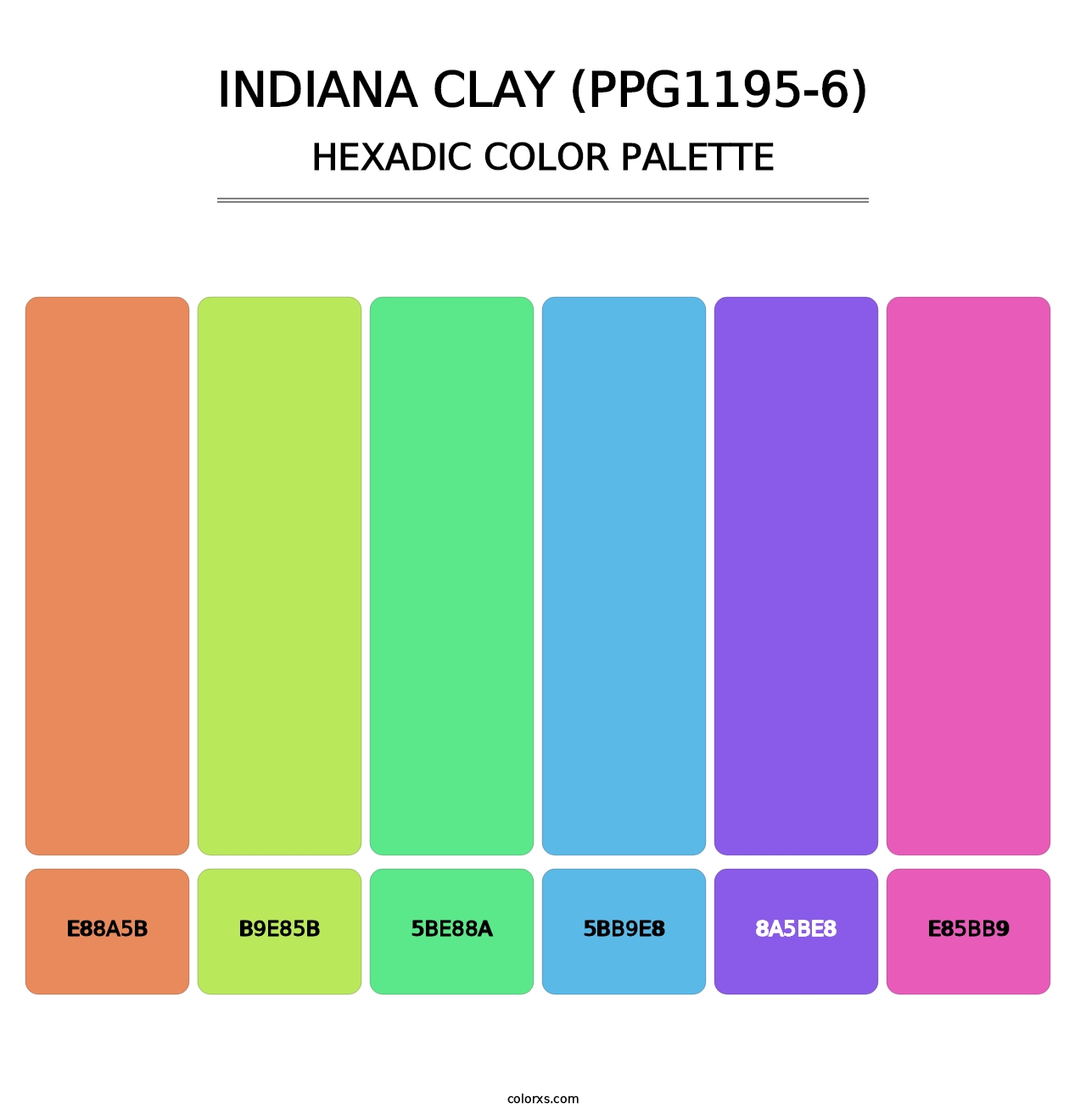 Indiana Clay (PPG1195-6) - Hexadic Color Palette
