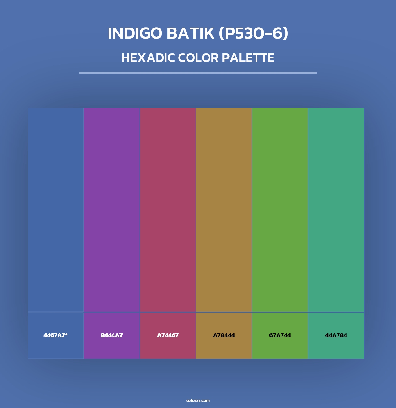 Indigo Batik (P530-6) - Hexadic Color Palette