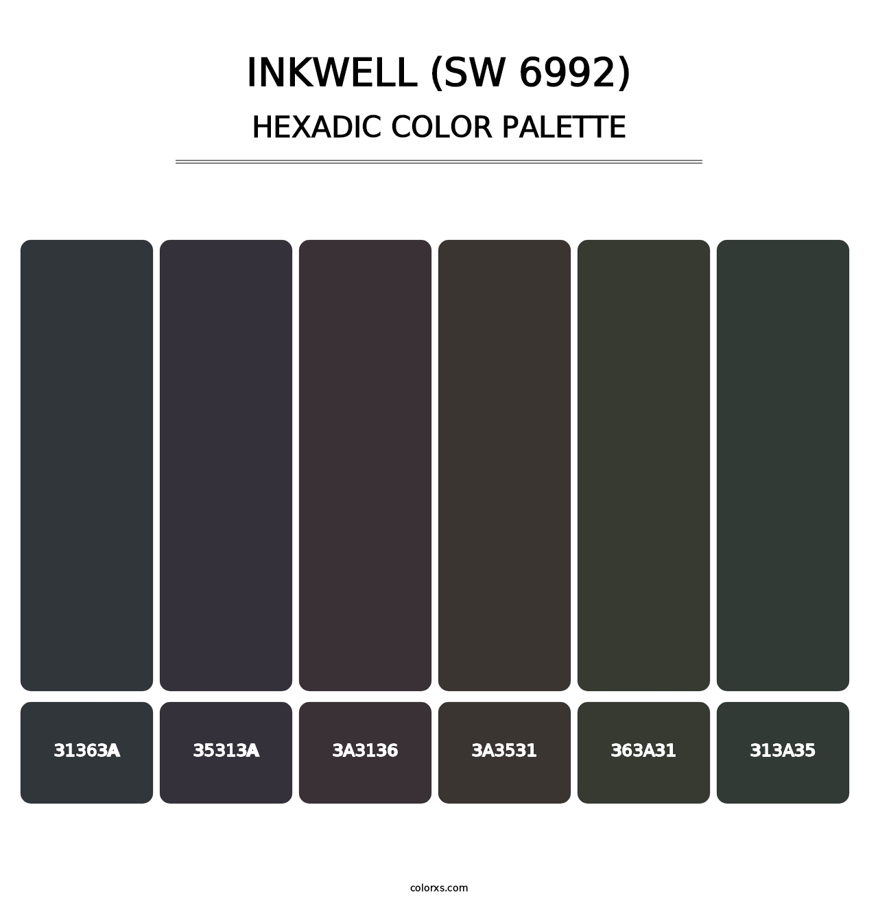 Inkwell (SW 6992) - Hexadic Color Palette
